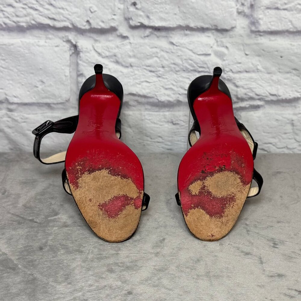 Christian Louboutin Black Leather Slides - Picture 5 of 6